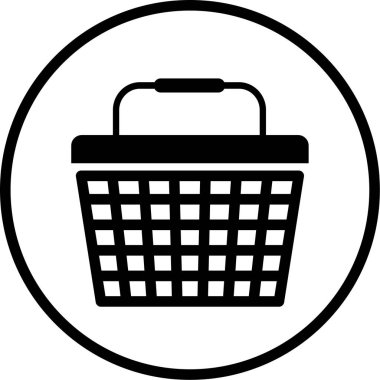 Alışveriş sepeti simgesi, vektör illüstrasyonu
