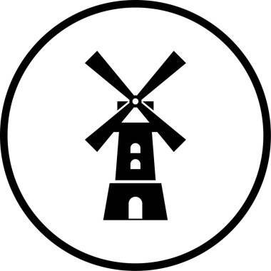 Yel değirmeni simgesi modaya uygun şekilde izole edilmiş arkaplan