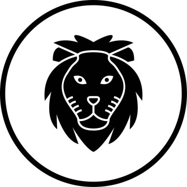 aslan başı ikon vektör illüstrasyonu