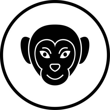 Maymun. Web simgesi basit illüstrasyon