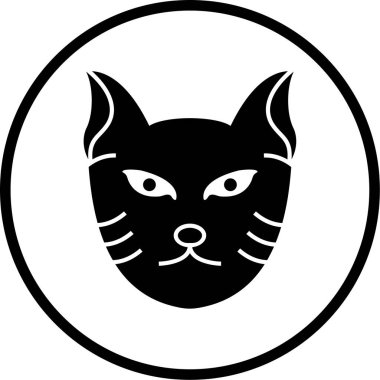 Kedi. Web simgesi basit illüstrasyon