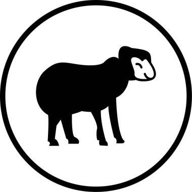 Bir koyun simgesinin vektör illüstrasyonu