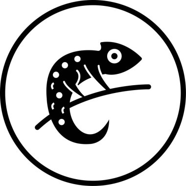 Bukalemun. Web simgesi basit illüstrasyon