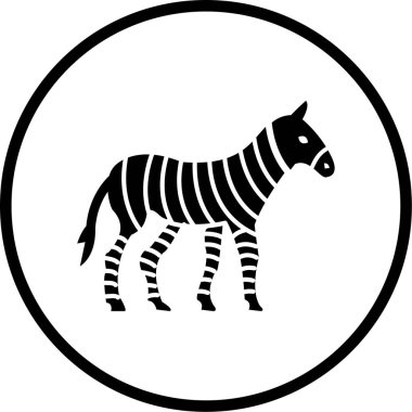 Zebra. Web simgesi basit illüstrasyon