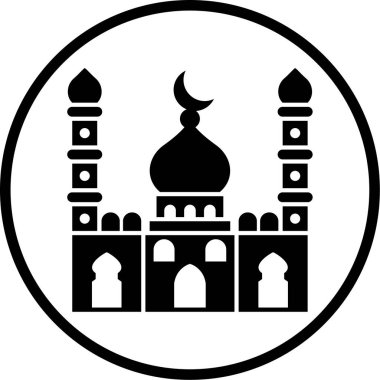 Müslüman kişi simgesi, vektör illüstrasyonu 