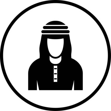 Müslüman kadın simgesi, vektör illüstrasyonu