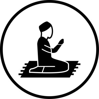 Dua ve insanların simgesi düz bir şekilde. vektör illüstrasyonu.