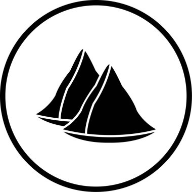 Bir dağ simgesinin vektör illüstrasyonu