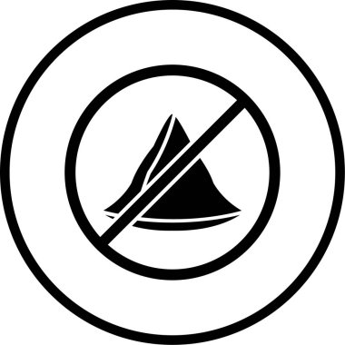 Hiçbir yasaktır işareti simgesi, vektör çizim