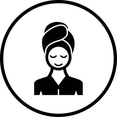 Kadın avatar ikonu. Beyaz arkaplanda izole edilmiş web tasarımı için kadın vektör simgelerinin basit çizimi