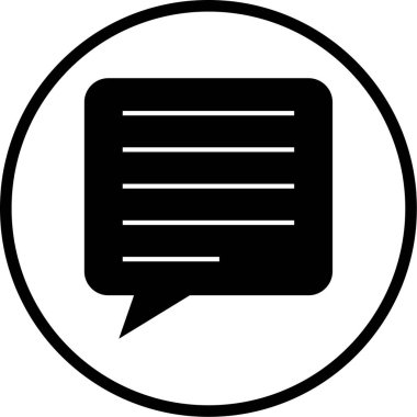 Sohbet balonu simgesi, vektör illüstrasyonu