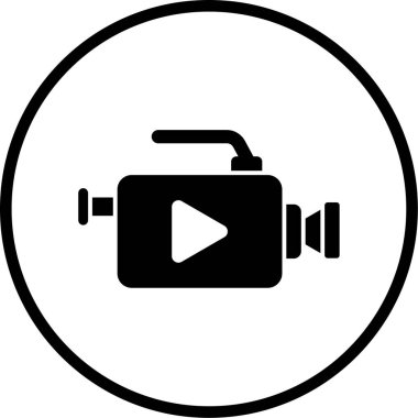 Kişisel ve ticari kullanım için video kamera ikonu vektör illüstrasyonu