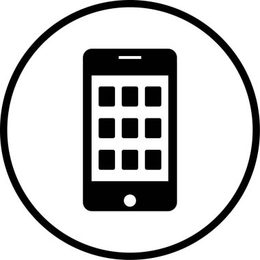 Cep telefonu simgesi, vektör illüstrasyonu