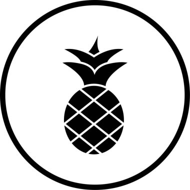 ananas ikonu vektör illüstrasyonu