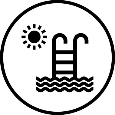 Yüzme havuzu. Web simgesi basit illüstrasyon