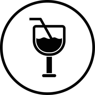 Kokteyl. Web simgesi vektör illüstrasyonu