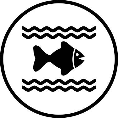 Balık. Web simgesi basit illüstrasyon