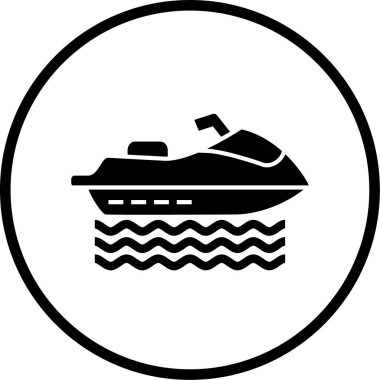 Jetski simgesi vektör illüstrasyonu 
