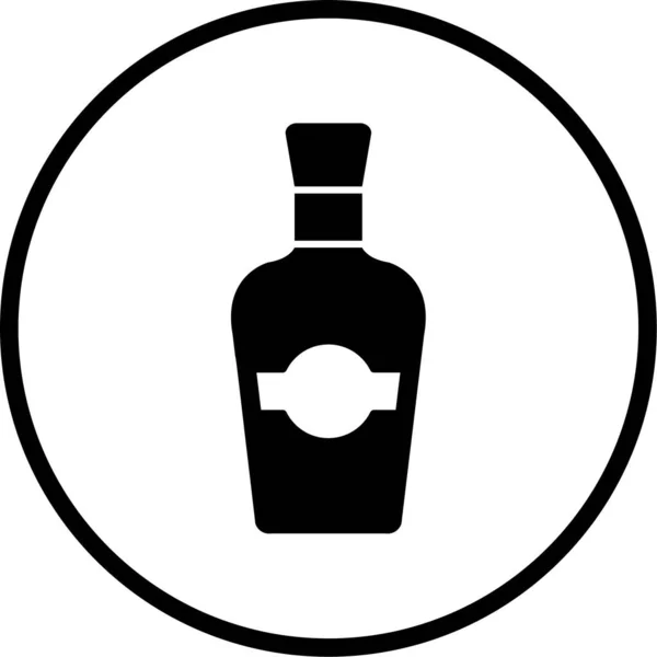 Ikona Butelki Wina Ilustracja Wektora — Wektor stockowy