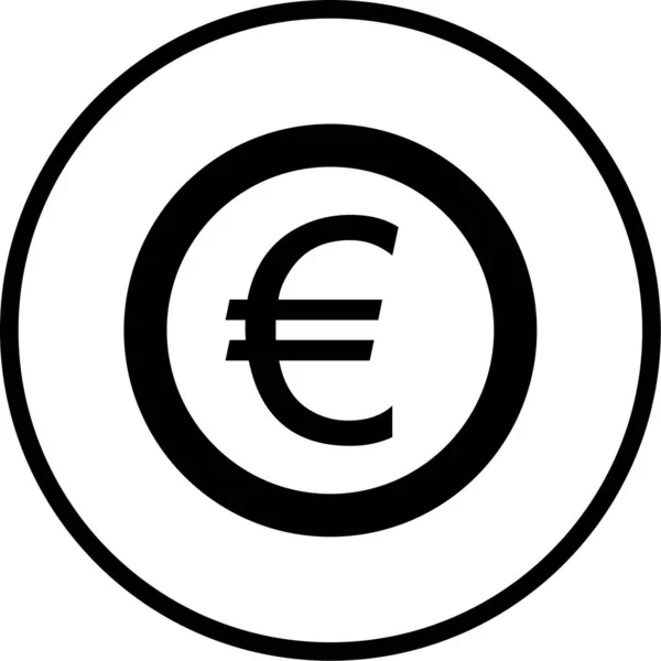 Euro Icône Web Illustration Simple — Image vectorielle