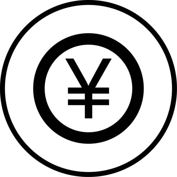 Yen Icono Web Ilustración Simple — Vector de stock