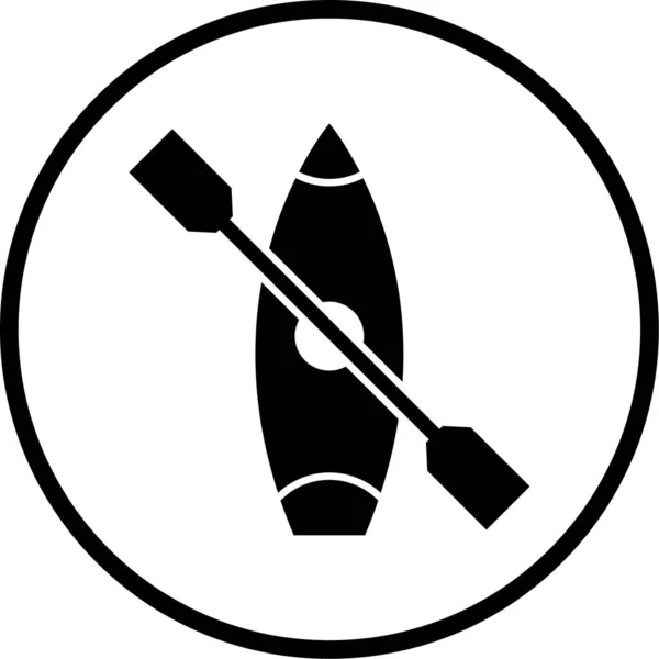 Kayak Icono Web Ilustración Simple — Vector de stock