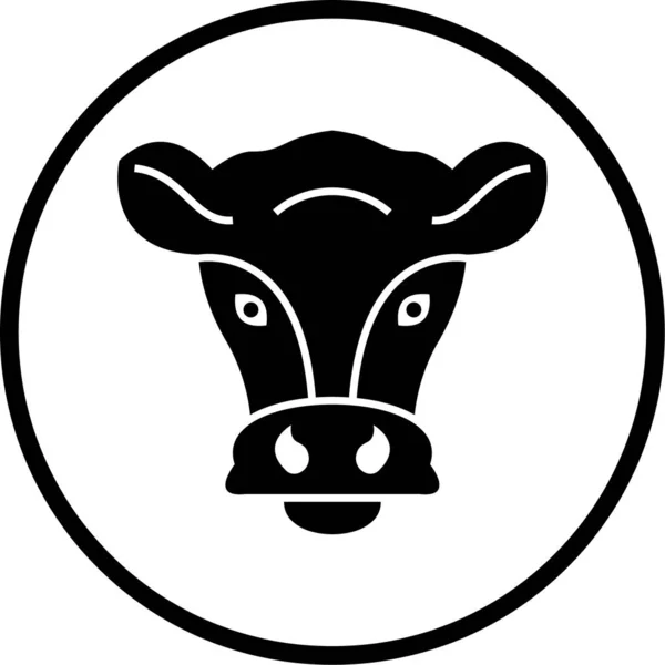 Vaca Icono Web Ilustración Simple — Vector de stock