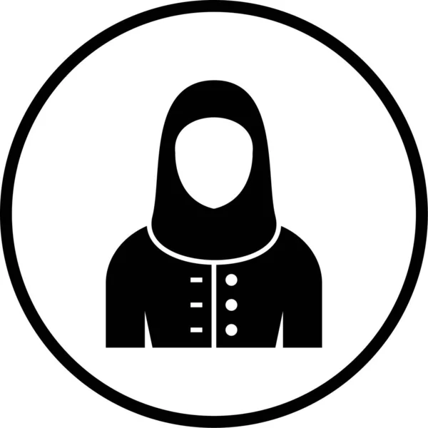 Muslimsk Kvinna Ikonen Vektorillustration — Stock vektor