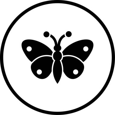 Kelebek. Web simgesi basit illüstrasyon