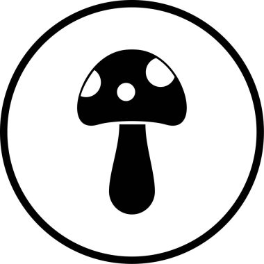 Mantar. Web simgesi basit illüstrasyon