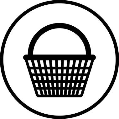 Alışveriş sepeti simgesi, vektör illüstrasyonu