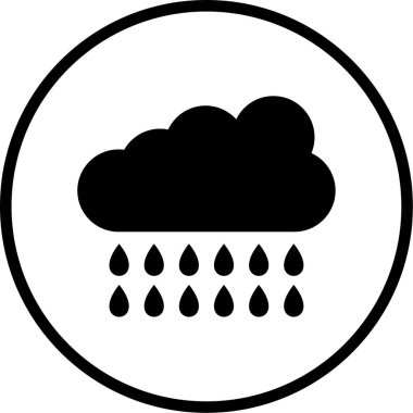 Yağmur. Web simgesi basit illüstrasyon