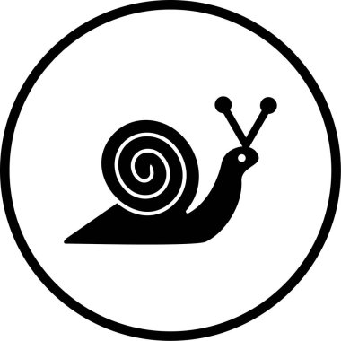 Salyangoz simgesi, basit vektör illüstrasyonu