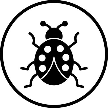 Uğur böceği. Web simgesi basit illüstrasyon