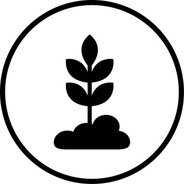Bir bitki simgesinin vektör illüstrasyonu