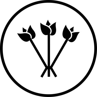 Çiçek simgesinin vektör illüstrasyonu