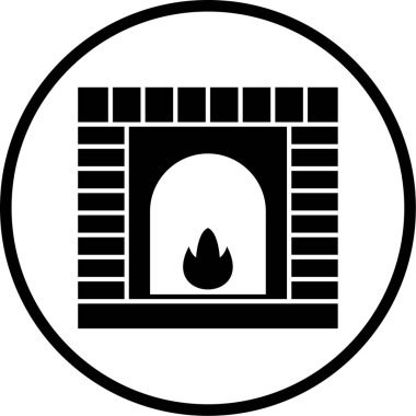 Şömine. Web simgesi basit illüstrasyon