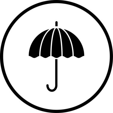 Şemsiye. Web simgesi basit illüstrasyon
