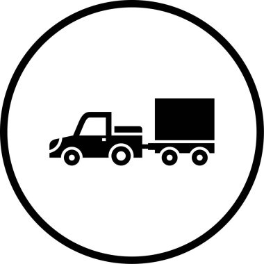 Kamyon. Web simgesi vektör illüstrasyonu