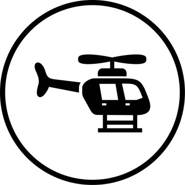 Bir helikopter simgesinin vektör illüstrasyonu
