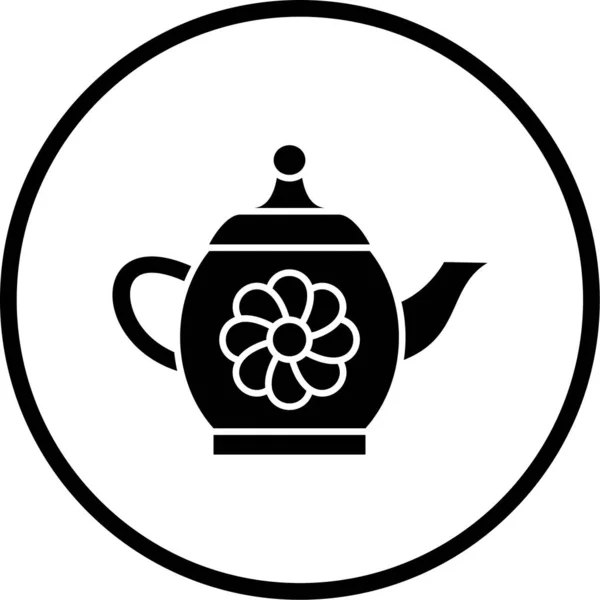Ikona Dzbanka Herbaty Prosta Ilustracja Ikon Wektorowych Czajniczek Projektowania Stron — Wektor stockowy