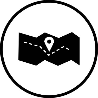 Harita. Web simgesi basit illüstrasyon