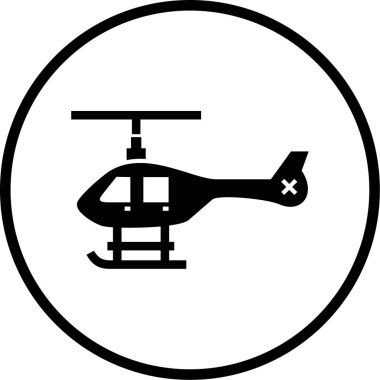 Helikopter. Web simgesi basit illüstrasyon