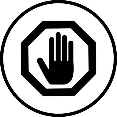 dur işareti simgesi, vektör çizimi