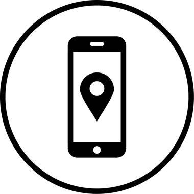 Cep telefonu simgesi, vektör illüstrasyonu