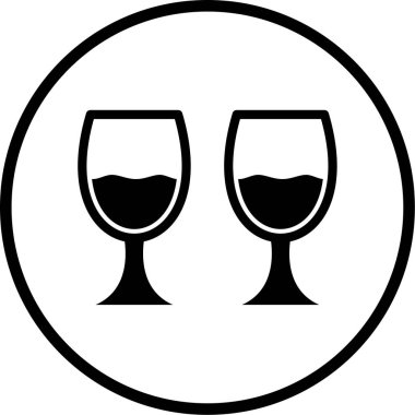 Şarap bardakları. Basit resimleme