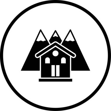 Güzel bir manzara simgesinin vektör çizimi