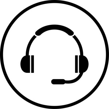 Bir kulaklık simgesinin vektör illüstrasyonu