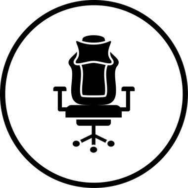 Ofis sandalyesi simgesinin vektör illüstrasyonu