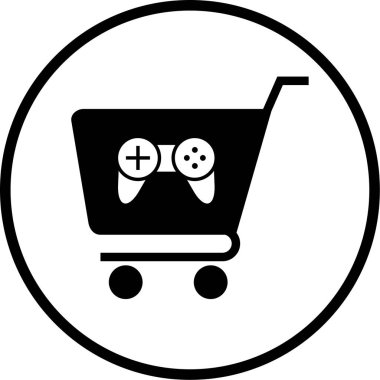 Alışveriş arabası simgesi, vektör illüstrasyonu